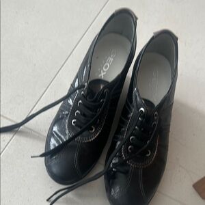 Geox Black Leather Lace-Up Women's Boots